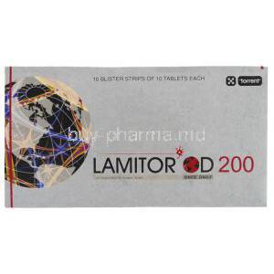 Lamitor OD 200,  Generic  Lamictal,  Lamotrigine  Box