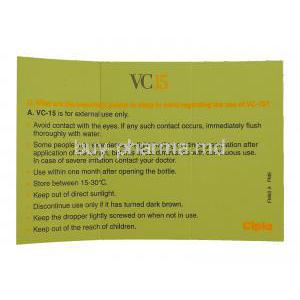 VC 15 Vitamin C Serum information sheet 2