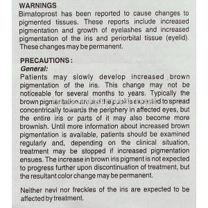 Bimat , Bimatoprost Eye drops information sheet 4