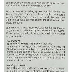 Bimat , Bimatoprost Eye drops information sheet 5