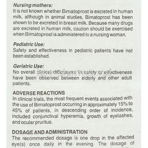 Bimat , Bimatoprost Eye drops information sheet 6