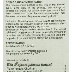 Bimat , Bimatoprost Eye drops information sheet 7