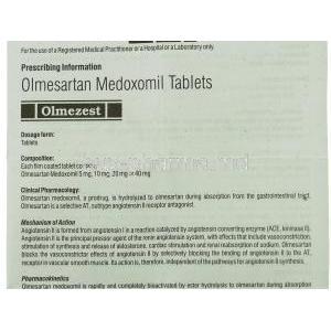 Olmezest,  Generic Benicar,  Olmesartan 10 Mg Information Sheet 1