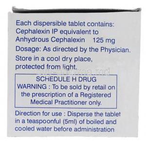Cephalkem-DT 125, Generic  Keflex, Cephalexin 125 mg box information