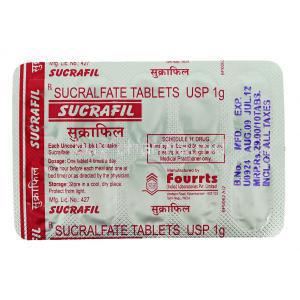 Sucrafil, Generic Carafate, Sucralfate  packaging