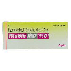 Risnia MD 1, Generic  Risperdal, Risperidone  box