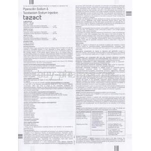 Tazact 1.125, Generic Pipracil, Piperacillin/ Tozobactum  Injection information sheet 1
