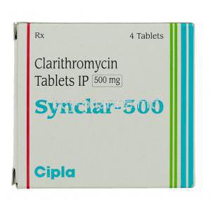 Synclar, Generic  Biaxin, Clanthromycin 500 mg box
