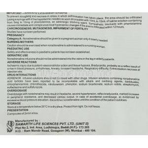 Adrenor, Generic Levophed, Noradrenaline Injection information sheet 4