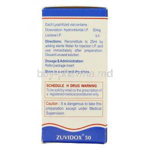 Zuvidox, Generic Doxil; Rubex, Doxorubicin  injection box information