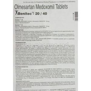Benitec, Olmesartan  40 mg information sheet 1