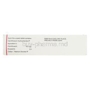 Ciprodac 500, Generic Cipro, Ciprofloxacin 500mg Box Information