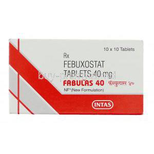 Fabulas, Generic Uloric, Febuxostat 40 mg box