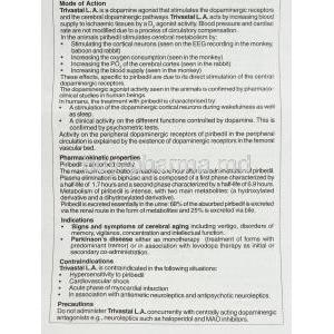 Trivastal L.A., Piribedil information sheet 2