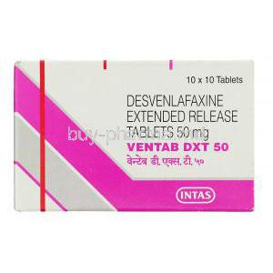 Ventab DXT, Generic Pristiq,  Desvenlafaxine 50 mg box
