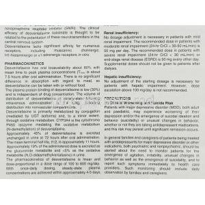 Ventab DXT, Generic Pristiq,  Desvenlafaxine 50 mg information sheet 2