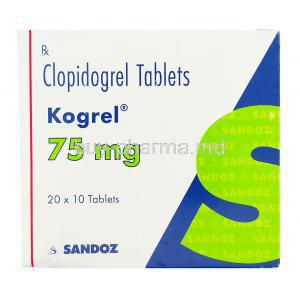 Kogrel, Generic Plavix, Clopidogrel  box