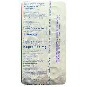 Kogrel, Generic Plavix, Clopidogrel  packaging