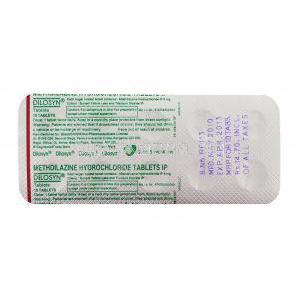 Dilosyn, Methdilazine 8 mg packaging