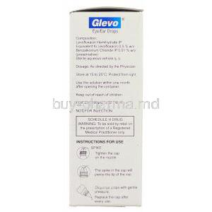 Glevo, Levofloxacin  Eye/ Ear Drops box information