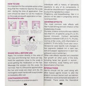 Hair4u, Minoxidil / Aminexil information sheet 3