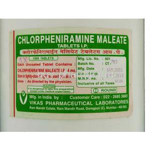 Chlorphenamine information