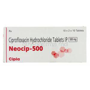 Neocip-500, Generic  Cipro, Ciprofloxacin  500mg Box