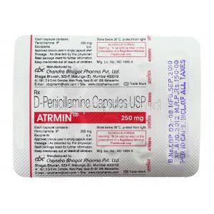 Atrmin, D-Penicillamine 250 mg packaging