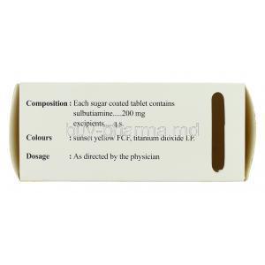 Arcalion, Sulbutiamine 200 mg box composition