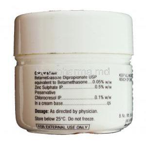 Diprovate Plus Cream container information