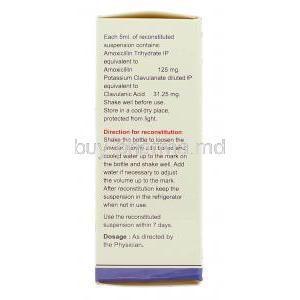 Clavam,  Amoxicillin/ Potassium Clavulanate Dry  Syrup box information