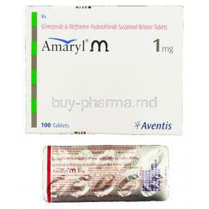 Amaryl M, Metformin 500 mg/ Glimepiride 1 mg
