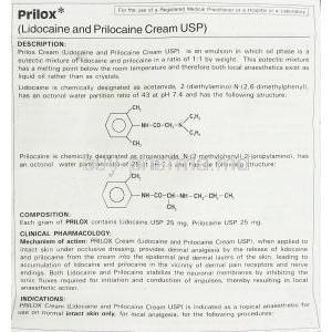 Prilox, Generic Emla,  Lidocaine/ Prilocaine Cream information sheet 1