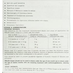 Prilox, Generic Emla,  Lidocaine/ Prilocaine Cream information sheet 2