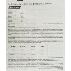 Syncapone, Generic Stalevo, Carbidopa 37.5 mg/ Levodopa 150 mg/ Entacapone 200 mg information sheet 1