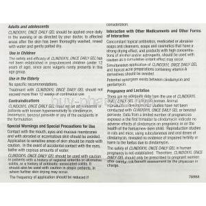 Clindoxyl Once Daily Gel information sheet 2