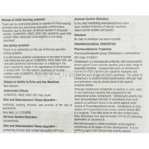 Clindoxyl Once Daily Gel information sheet 3