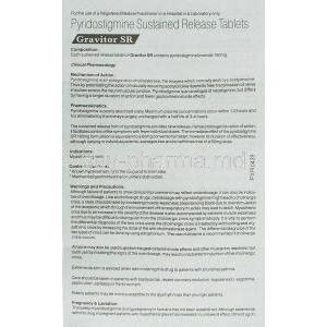 Gravitor SR, Generic  Mestinon SR, Pyridostigmine Bromide 180 mg information sheet 1