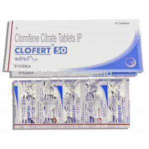 Clofert, Generic Clomid,  Clomiphene  50 Mg Tablets (Svizera)