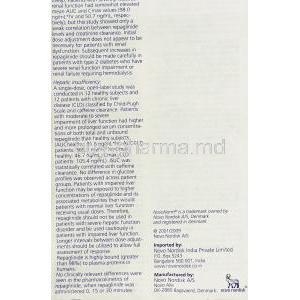 Novonorm, Repaglinide 0.5 mg information sheet 8