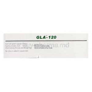 GLA, Gamma Linoleic Acid 120 mg box composition