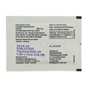 Stibs, Generic Florastor,  Saccharomyces Boulardii Sachet information