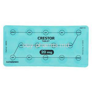 Crestor, Rosuvastatin  20 mg packaging