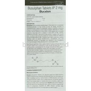 Bucelon, Busulphan 2 mg informtion sheet 1