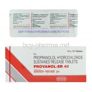 Provanol-SR, Generic  Inderal, Propranolol SR 40 mg