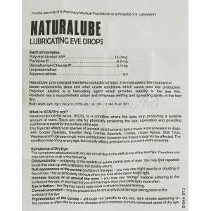 Naturalube , Polyvinyl Alcohol/ Povidone  Eye Drops information sheet 1