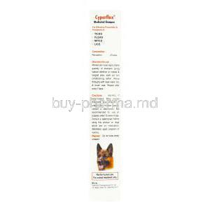 Cyperflux , Generic Nix , Permethrin, Shampoo box information