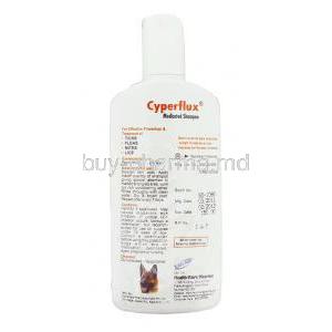 Cyperflux , Generic Nix , Permethrin, Shampoo bottle information
