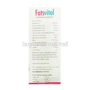 Fatsvitol Liquid (Pet Health Supplement) ingredients