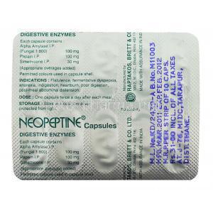 Neopeptine, Digestive Enzymes packaging